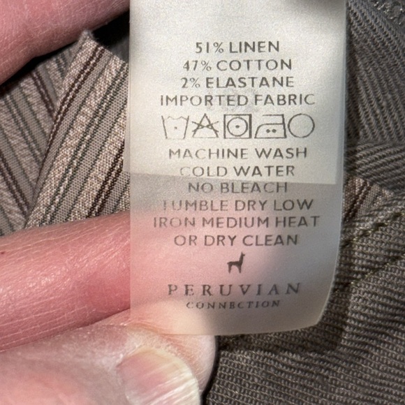 Peruvian Connection Gray Linen Blend Cropped Pants - Picture 7 of 7